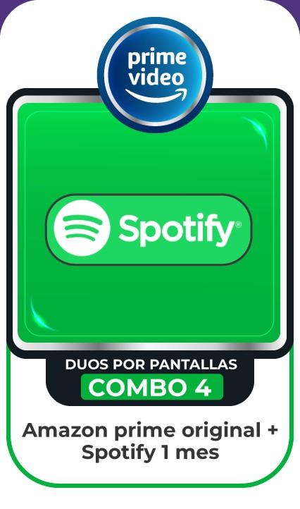 COMBO AMAZON PRIME VIDEO OR - SPOTIFY 1 MES